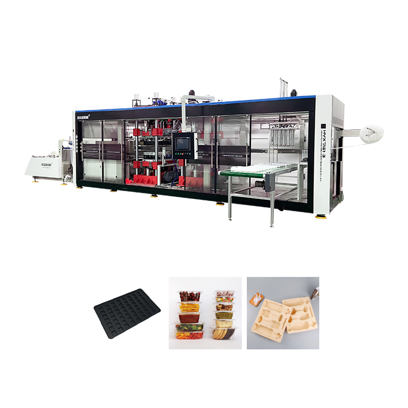 HYX-7161 Fuldautomatisk positiv og negativt tryk 3 stationer termoformingsmaskine