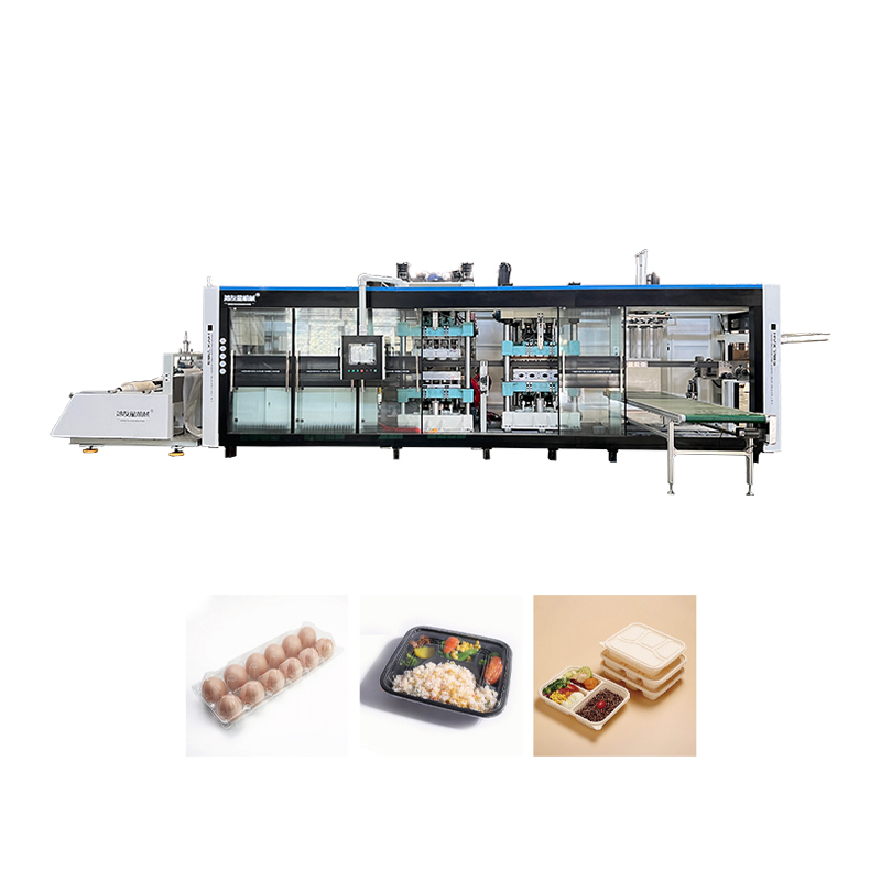 HYX-7185 Fuldautomatisk positiv og negativt tryk 3 stationer termoformingsmaskine