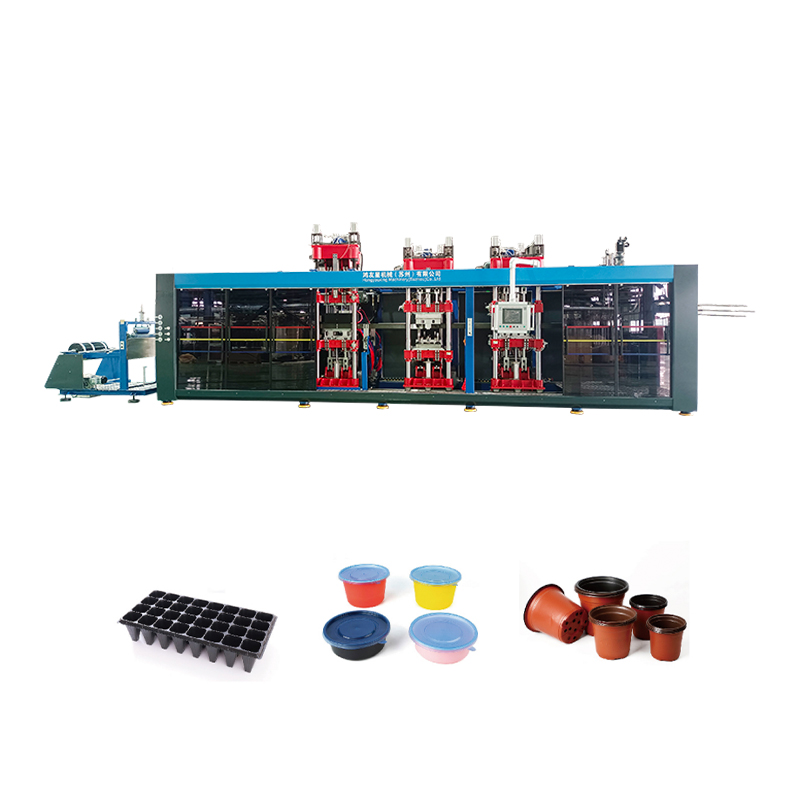 HYX-7161 Fuldautomatisk positiv og negativt tryk 4 stationer termoformingsmaskine